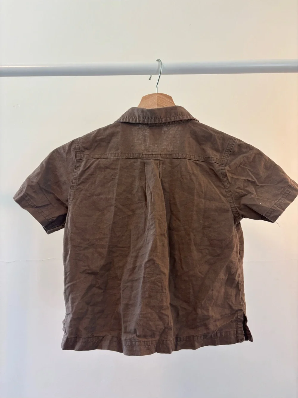 Gymboree Kids Brown Embroidered shirt | Linen & Cotton